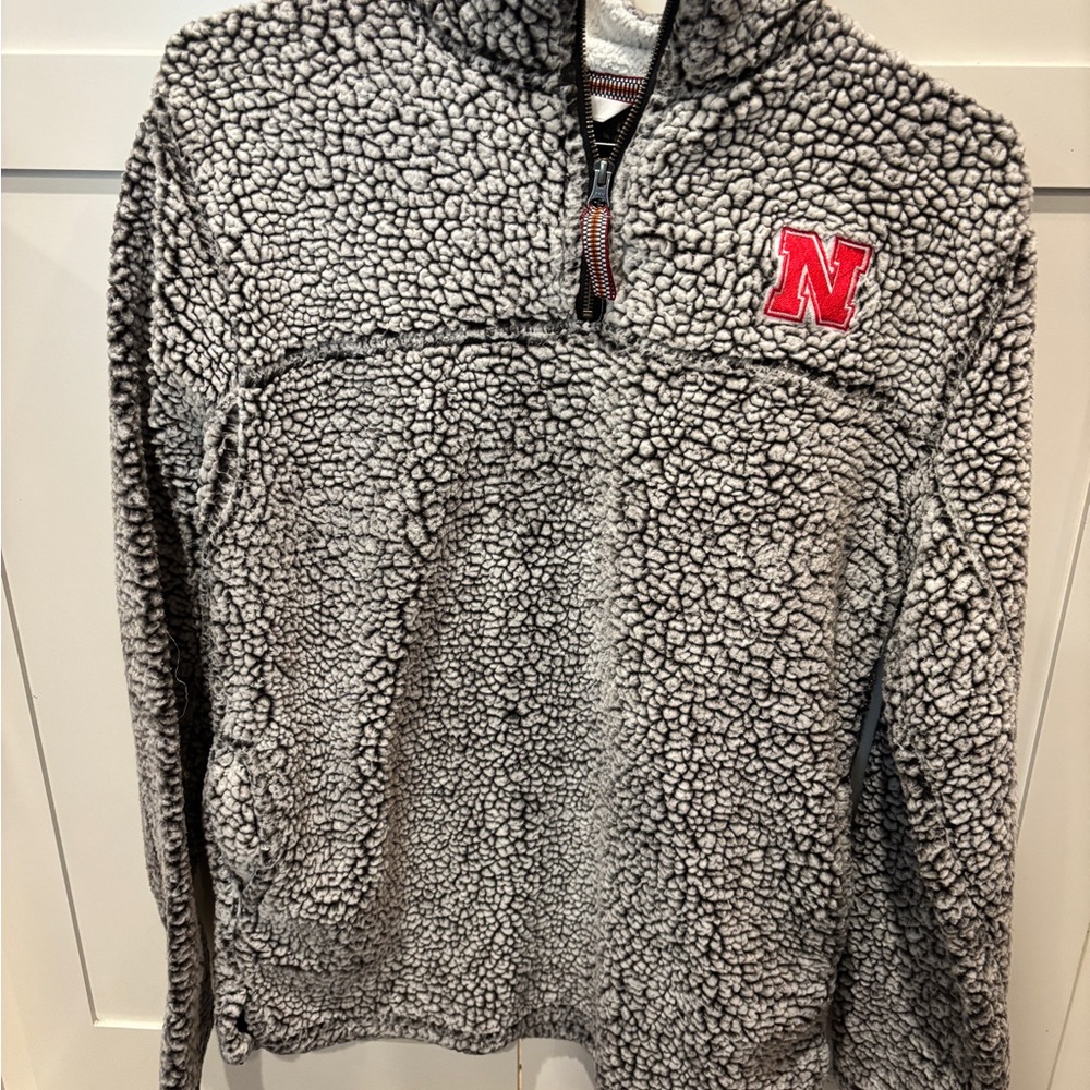 Gray Sherpa Quarter-Zip Sweater